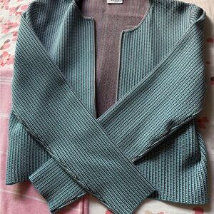 Women's Green Sleeveless Sweater Cardigan